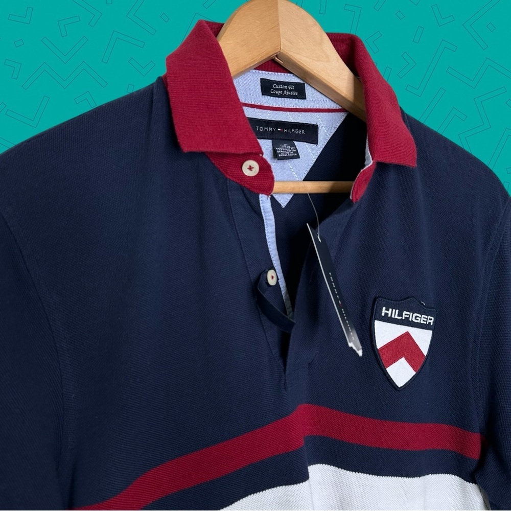 NWT Tommy Hilfiger Striped Logo Polo Shirt
